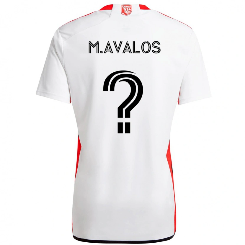 Danxen Hombre Camiseta Marcelo Avalos #0 Blanco Rojo 2ª Equipación 2025/26 La Camisa