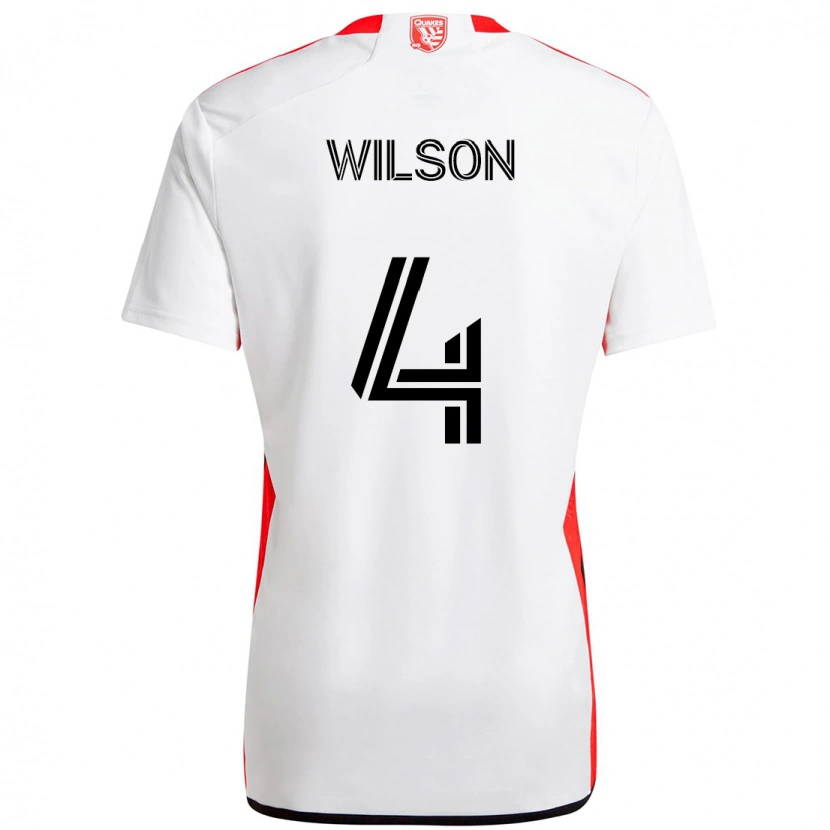Danxen Hombre Camiseta Bruno Wilson #4 Blanco Rojo 2ª Equipación 2025/26 La Camisa