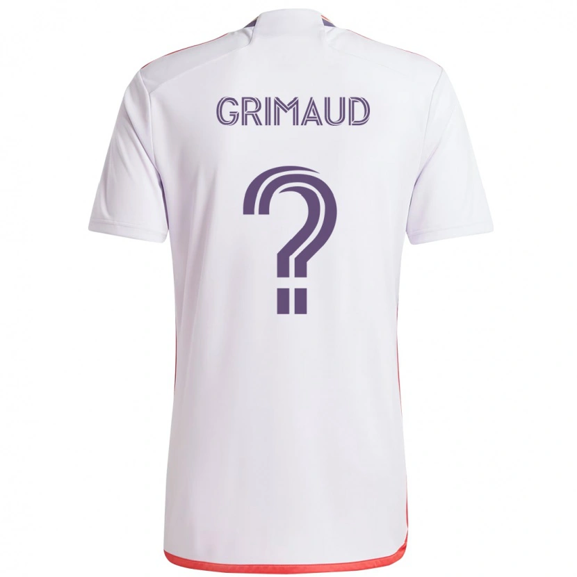 Danxen Hombre Camiseta Axel Grimaud #0 Blanco Morado 2ª Equipación 2025/26 La Camisa