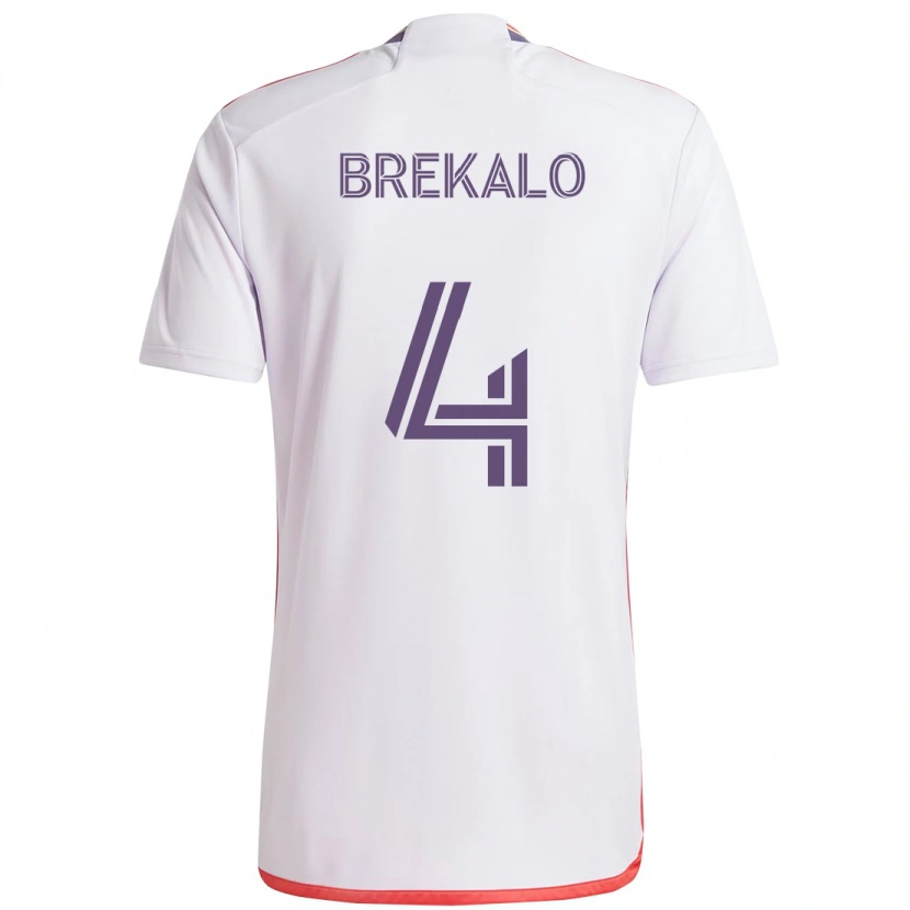 Danxen Hombre Camiseta David Brekalo #4 Morado Blanco 2ª Equipación 2025/26 La Camisa