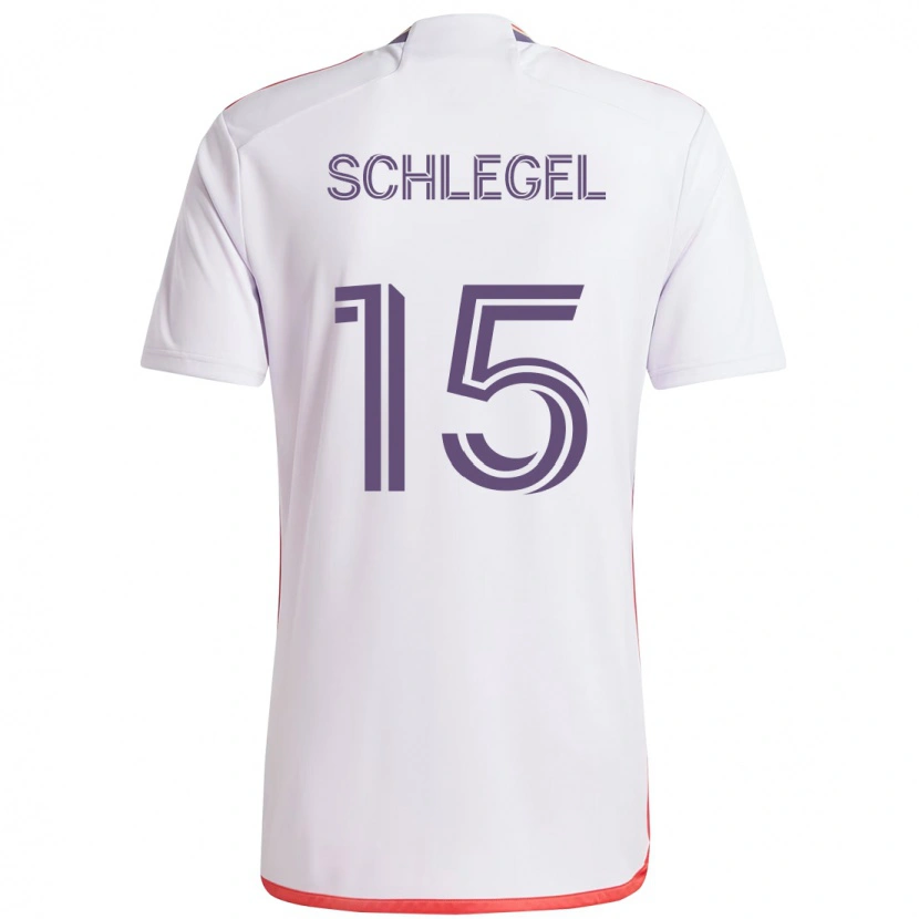 Danxen Hombre Camiseta Rodrigo Schlegel #15 Morado Blanco 2ª Equipación 2025/26 La Camisa