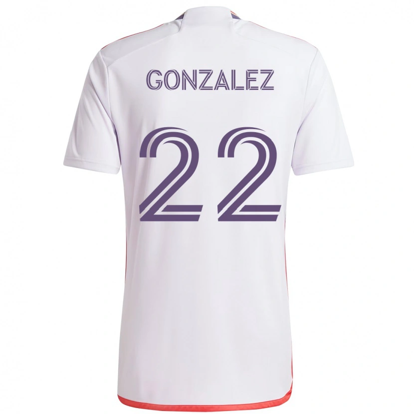 Danxen Hombre Camiseta Gastón González #22 Morado Blanco 2ª Equipación 2025/26 La Camisa
