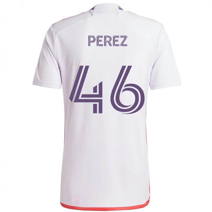 Danxen Hombre Camiseta Franco Pérez #46 Morado Blanco 2ª Equipación 2025/26 La Camisa