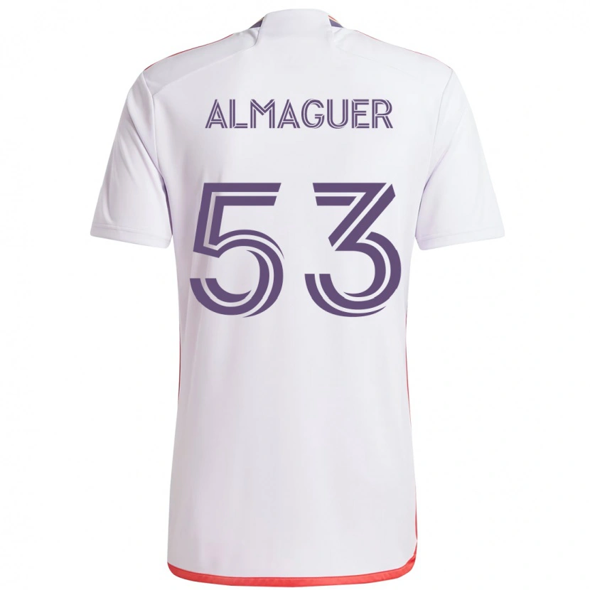 Danxen Hombre Camiseta Jorge Almaguer #53 Morado Blanco 2ª Equipación 2025/26 La Camisa