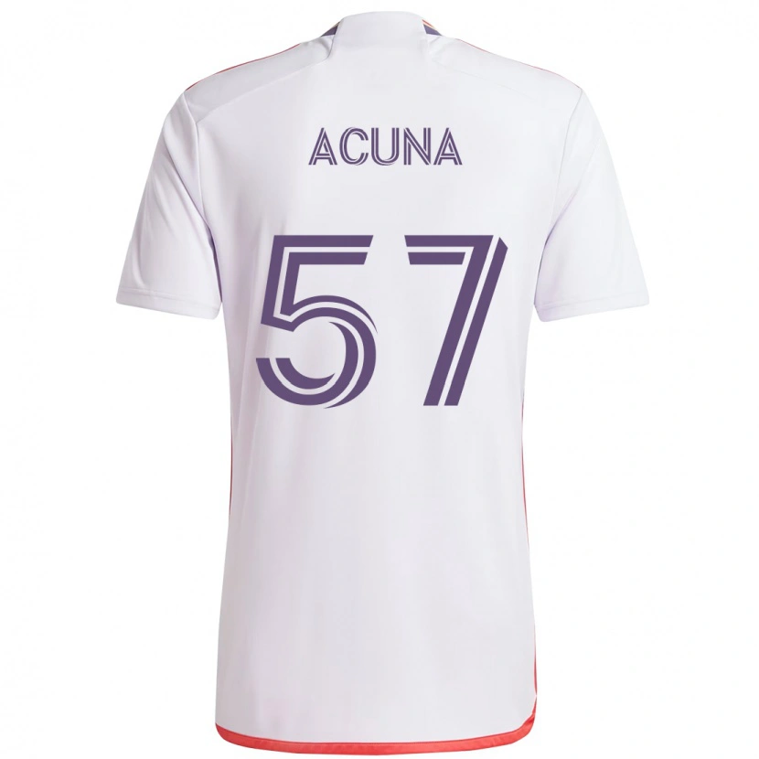 Danxen Hombre Camiseta Cristofer Acuña #57 Morado Blanco 2ª Equipación 2025/26 La Camisa