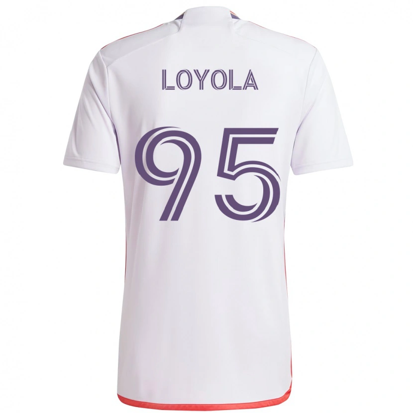 Danxen Hombre Camiseta Favian Loyola #95 Morado Blanco 2ª Equipación 2025/26 La Camisa