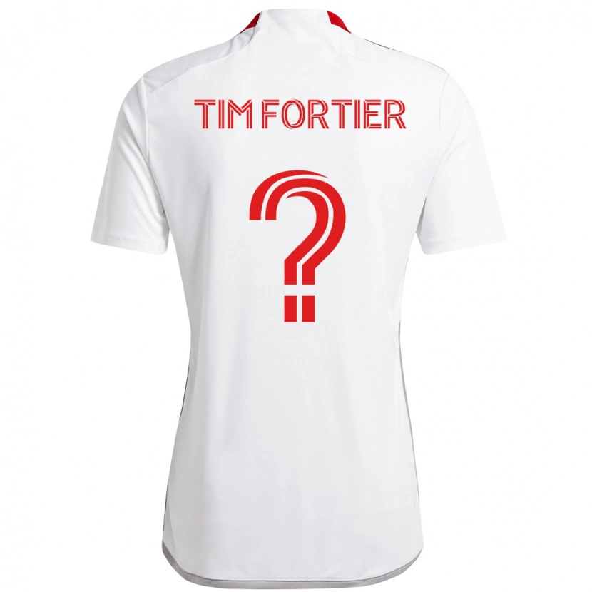 Danxen Hombre Camiseta Tim Fortier #0 Rojo Blanco 2ª Equipación 2025/26 La Camisa