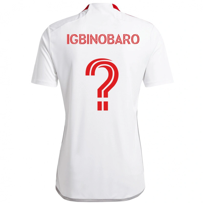 Danxen Hombre Camiseta Philip Igbinobaro #0 Rojo Blanco 2ª Equipación 2025/26 La Camisa
