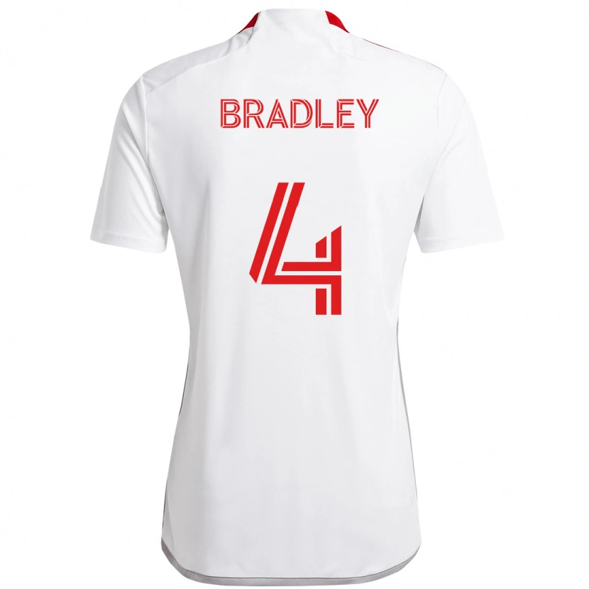 Danxen Hombre Camiseta Michael Bradley #4 Rojo Blanco 2ª Equipación 2025/26 La Camisa