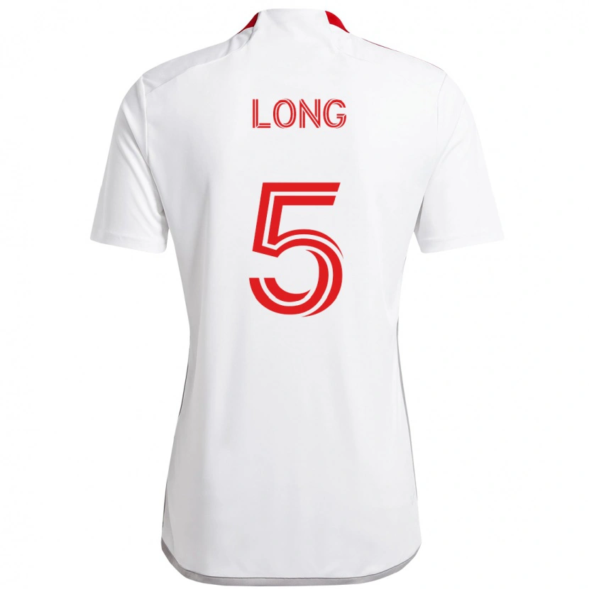 Danxen Hombre Camiseta Kevin Long #5 Rojo Blanco 2ª Equipación 2025/26 La Camisa