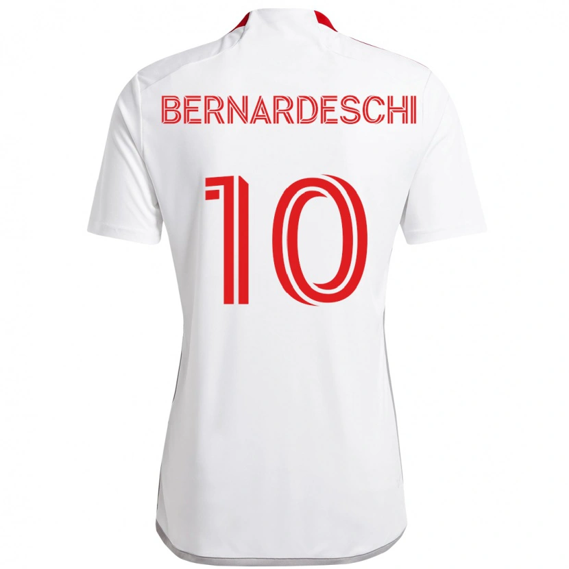 Danxen Hombre Camiseta Federico Bernardeschi #10 Rojo Blanco 2ª Equipación 2025/26 La Camisa