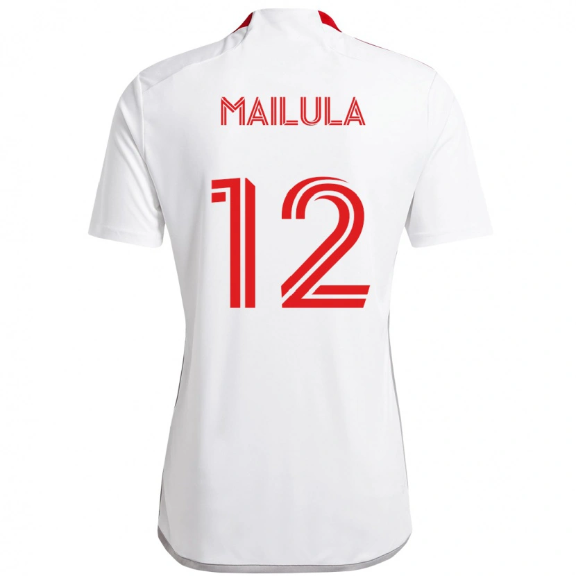 Danxen Hombre Camiseta Cassius Mailula #12 Rojo Blanco 2ª Equipación 2025/26 La Camisa