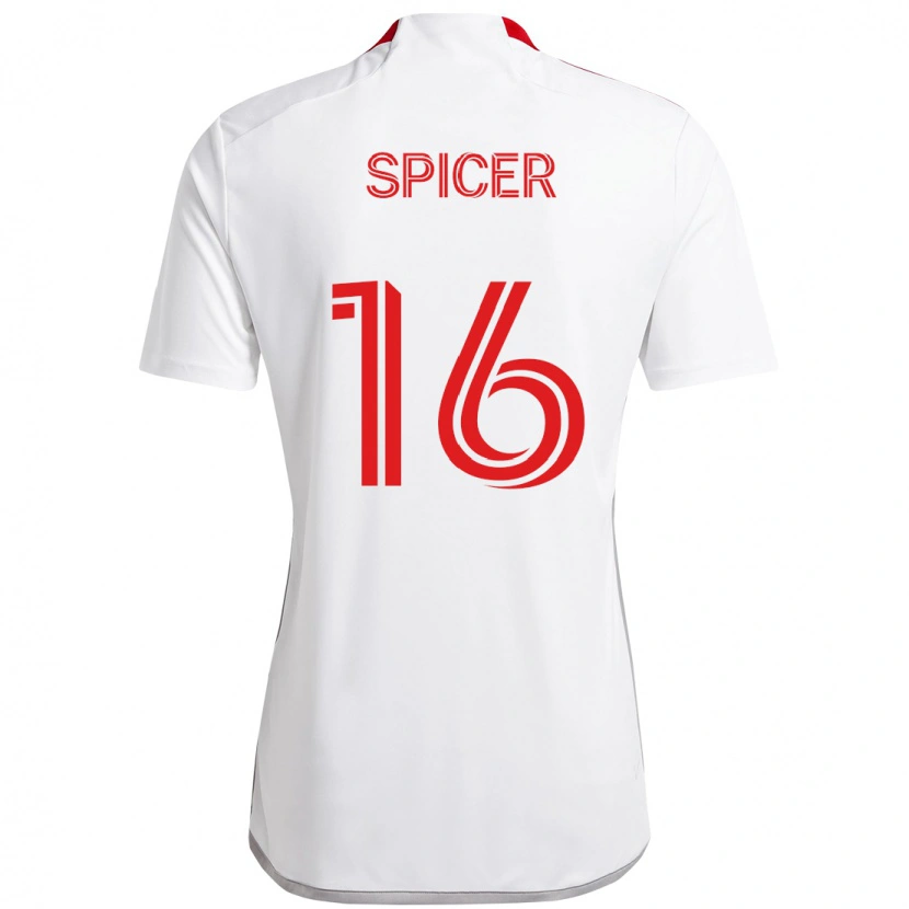 Danxen Hombre Camiseta Tyrese Spicer #16 Rojo Blanco 2ª Equipación 2025/26 La Camisa