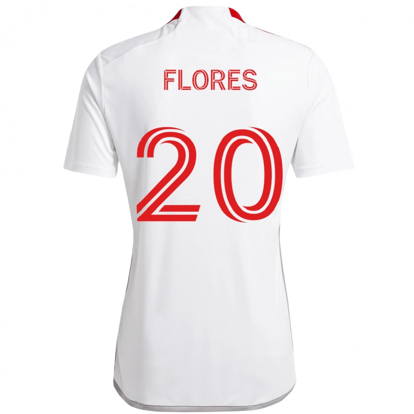 Danxen Hombre Camiseta Deybi Flores #20 Rojo Blanco 2ª Equipación 2025/26 La Camisa