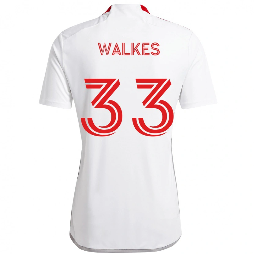 Danxen Hombre Camiseta Reshaun Walkes #33 Rojo Blanco 2ª Equipación 2025/26 La Camisa