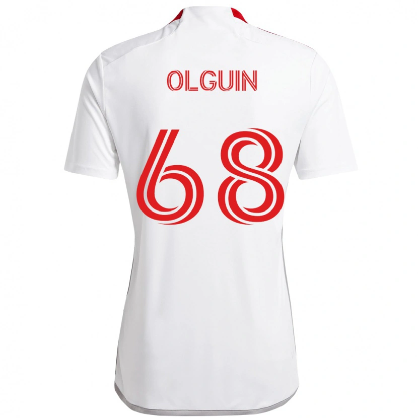 Danxen Hombre Camiseta Lucas Olguin #68 Rojo Blanco 2ª Equipación 2025/26 La Camisa