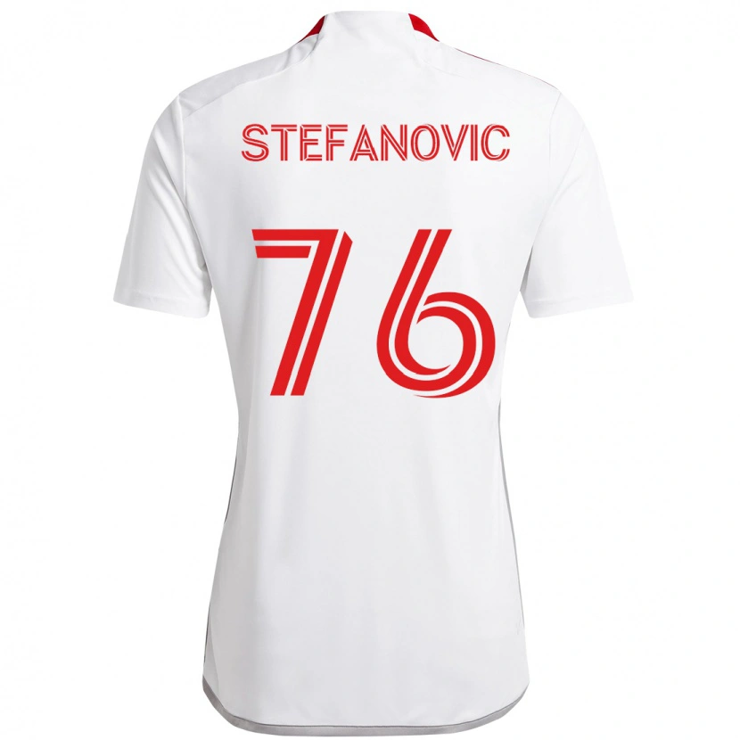 Danxen Hombre Camiseta Lazar Stefanovic #76 Rojo Blanco 2ª Equipación 2025/26 La Camisa
