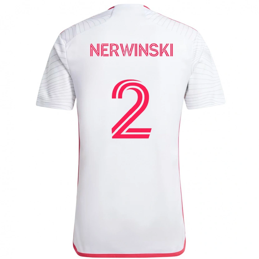 Danxen Hombre Camiseta Jake Nerwinski #2 Magenta Blanco 2ª Equipación 2025/26 La Camisa