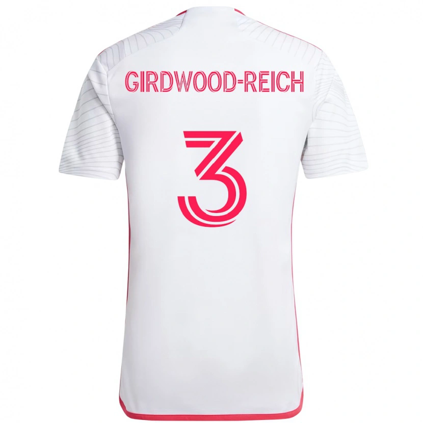 Danxen Hombre Camiseta Jake Girdwood-Reich #3 Magenta Blanco 2ª Equipación 2025/26 La Camisa