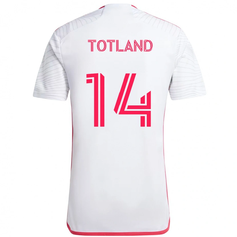 Danxen Hombre Camiseta Tomas Totland #14 Magenta Blanco 2ª Equipación 2025/26 La Camisa