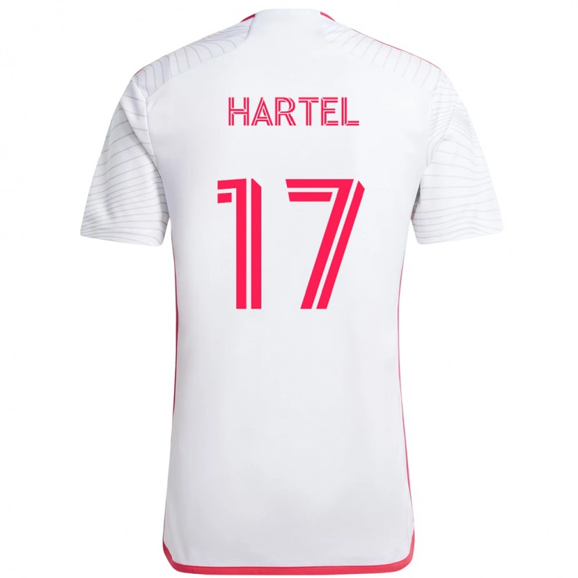 Danxen Hombre Camiseta Marcel Hartel #17 Magenta Blanco 2ª Equipación 2025/26 La Camisa