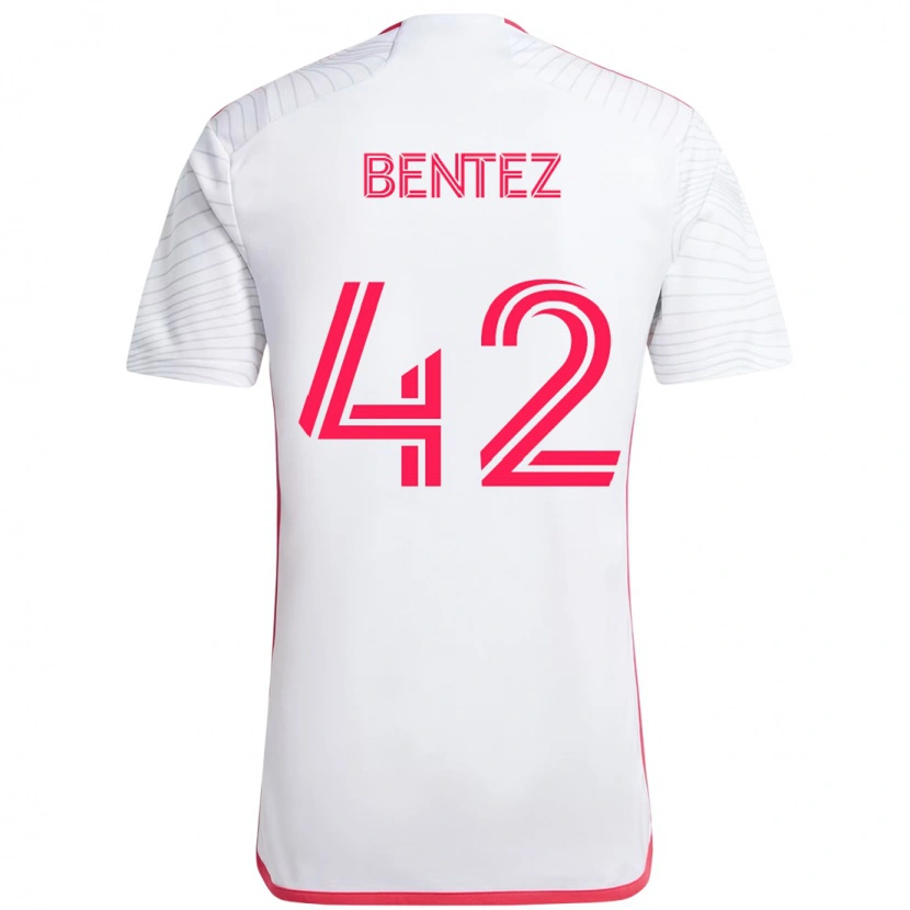 Danxen Hombre Camiseta Óscar Benítez #42 Magenta Blanco 2ª Equipación 2025/26 La Camisa