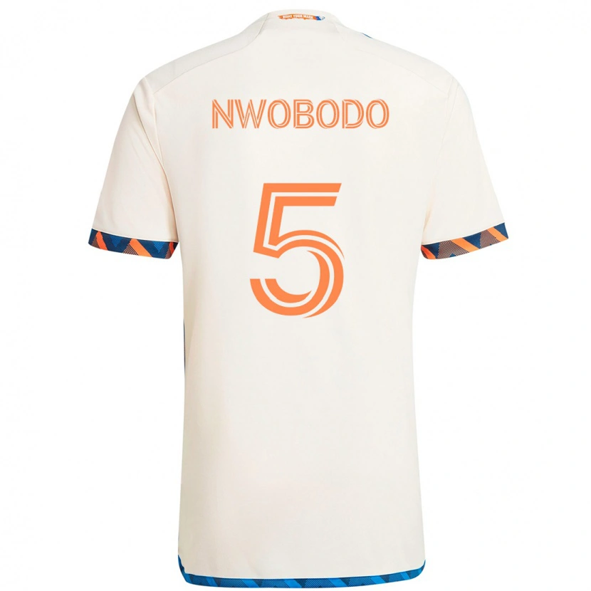 Danxen Hombre Camiseta Obinna Nwobodo #5 Azul Oscuro Naranja 2ª Equipación 2025/26 La Camisa