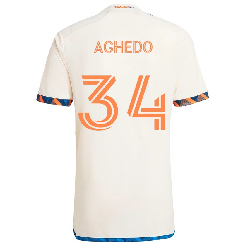 Danxen Hombre Camiseta London Aghedo #34 Azul Oscuro Naranja 2ª Equipación 2025/26 La Camisa
