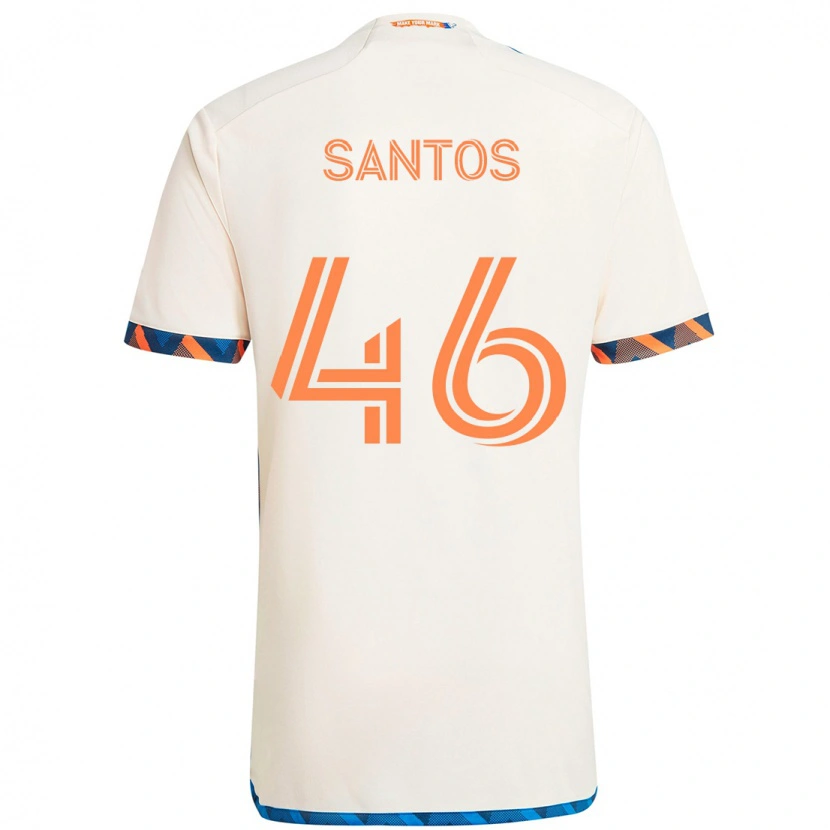 Danxen Hombre Camiseta Guilherme Santos #46 Blanco Azul Naranja 2ª Equipación 2025/26 La Camisa
