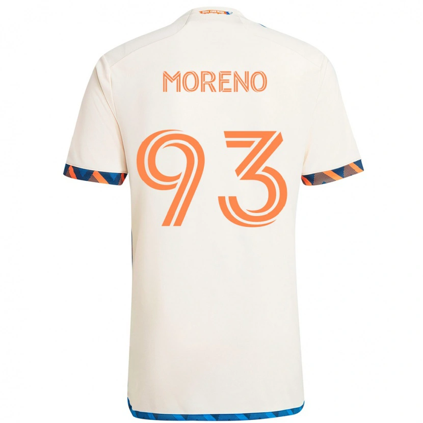 Danxen Hombre Camiseta Júnior Moreno #93 Azul Oscuro Naranja 2ª Equipación 2025/26 La Camisa