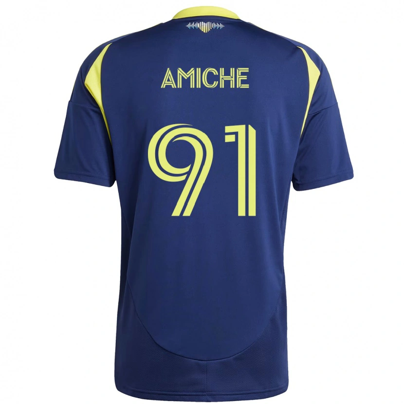 Danxen Hombre Camiseta Kemy Amiche #91 Amarillo Azul Marino 2ª Equipación 2025/26 La Camisa