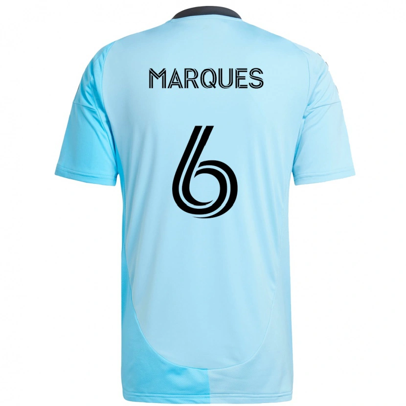 Danxen Hombre Camiseta Mikael Marqués #6 Negro Azul 2ª Equipación 2025/26 La Camisa