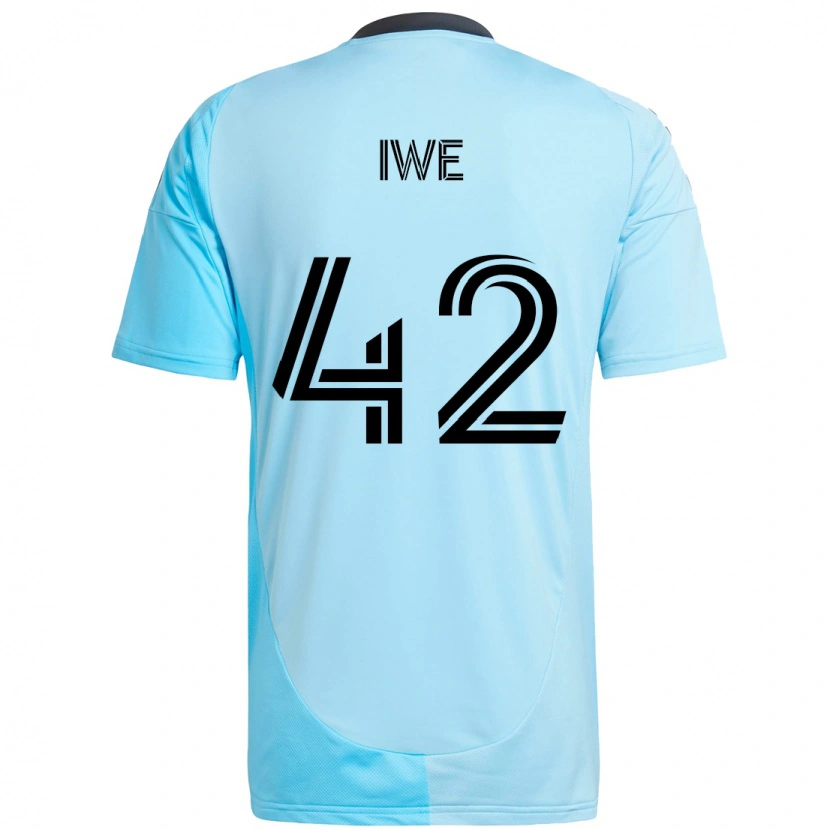 Danxen Hombre Camiseta Emmanuel Iwe #42 Negro Azul 2ª Equipación 2025/26 La Camisa