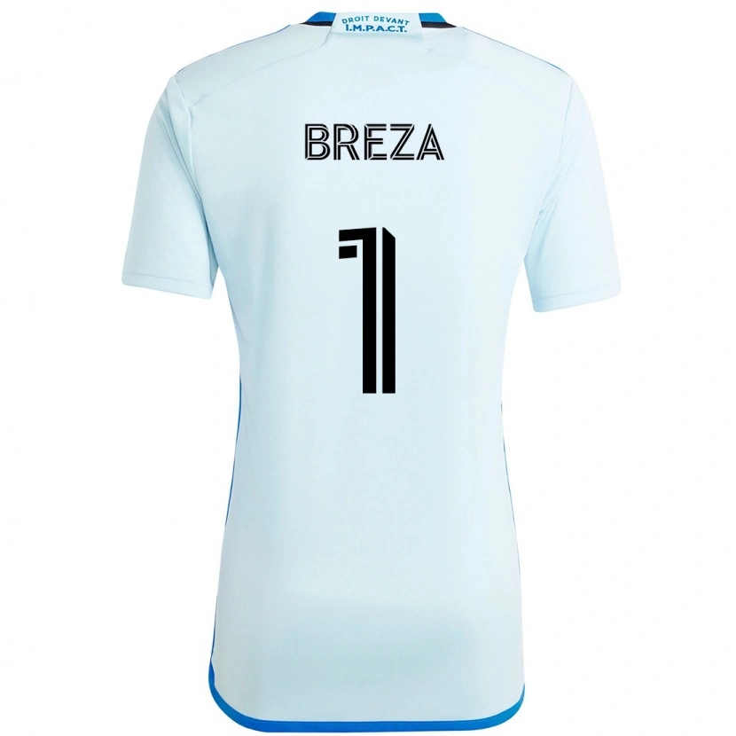 Danxen Hombre Camiseta Sebastian Breza #1 Azul Celeste Azul Oscuro 2ª Equipación 2025/26 La Camisa
