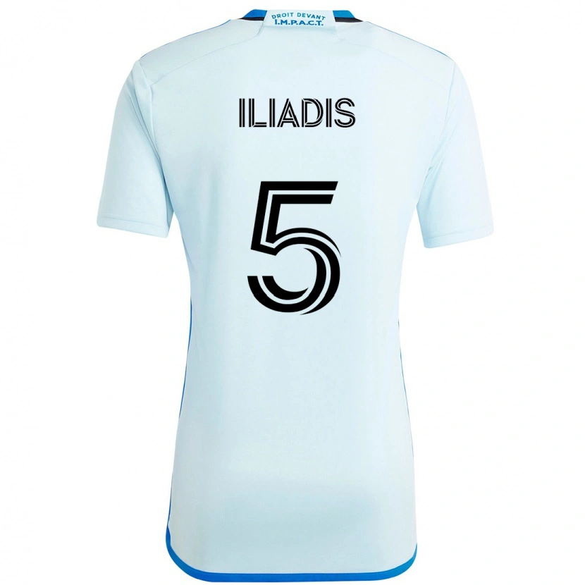 Danxen Hombre Camiseta Ilias Iliadis #5 Azul Celeste Azul Oscuro 2ª Equipación 2025/26 La Camisa