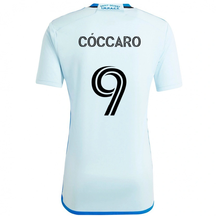 Danxen Hombre Camiseta Matías Cóccaro #9 Azul Celeste Azul Oscuro 2ª Equipación 2025/26 La Camisa
