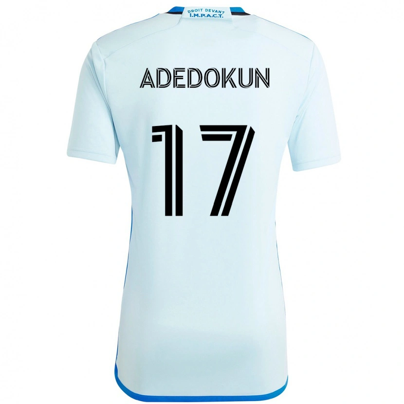 Danxen Hombre Camiseta Michael Adedokun #17 Azul Celeste Azul Oscuro 2ª Equipación 2025/26 La Camisa