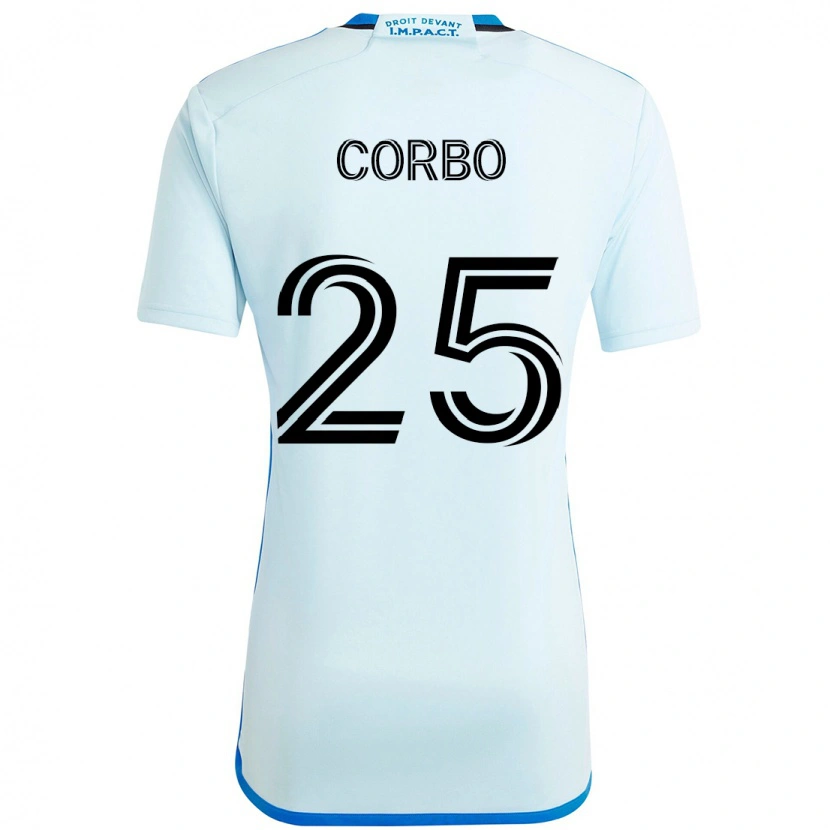 Danxen Hombre Camiseta Gabriele Corbo #25 Azul Celeste Azul Oscuro 2ª Equipación 2025/26 La Camisa