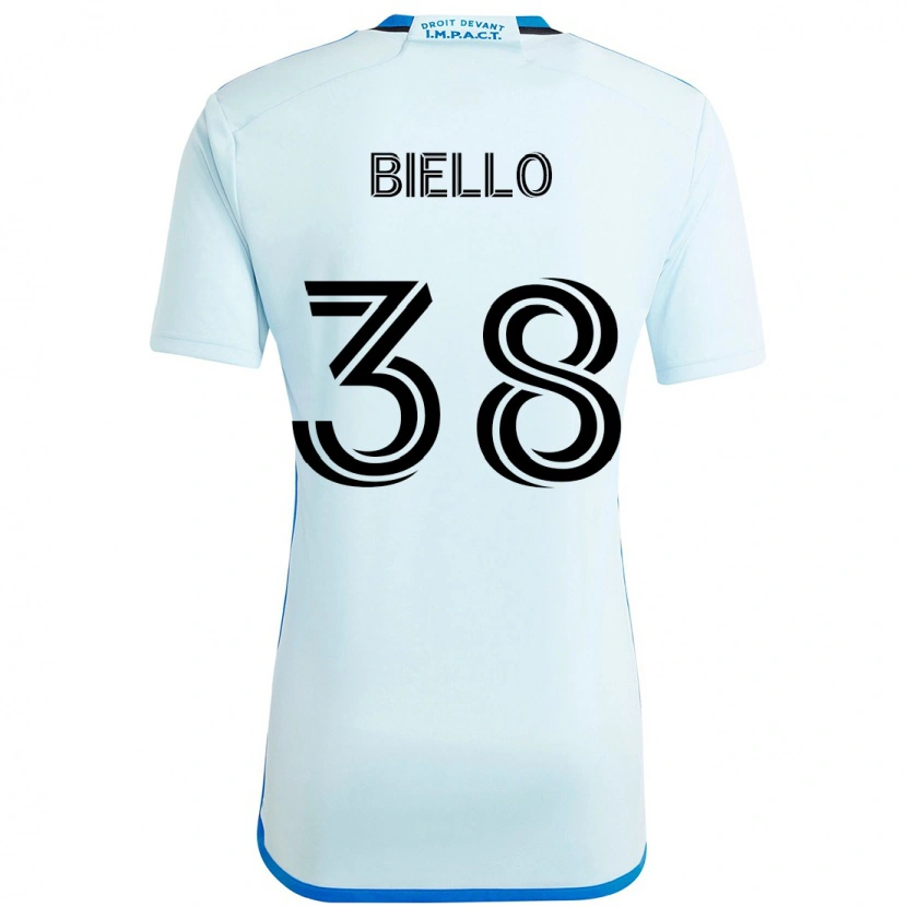 Danxen Hombre Camiseta Alessandro Biello #38 Azul Celeste Azul Oscuro 2ª Equipación 2025/26 La Camisa
