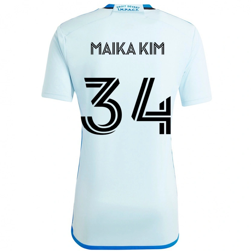 Danxen Hombre Camiseta Guerrier Maika Kim #34 Azul Celeste Azul Oscuro 2ª Equipación 2025/26 La Camisa