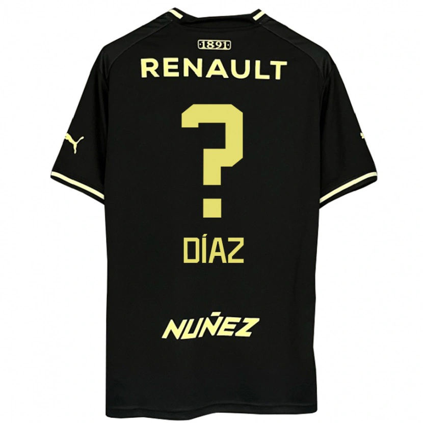 Danxen Hombre Camiseta Santiago Díaz #0 Amarillo Negro 2ª Equipación 2025/26 La Camisa