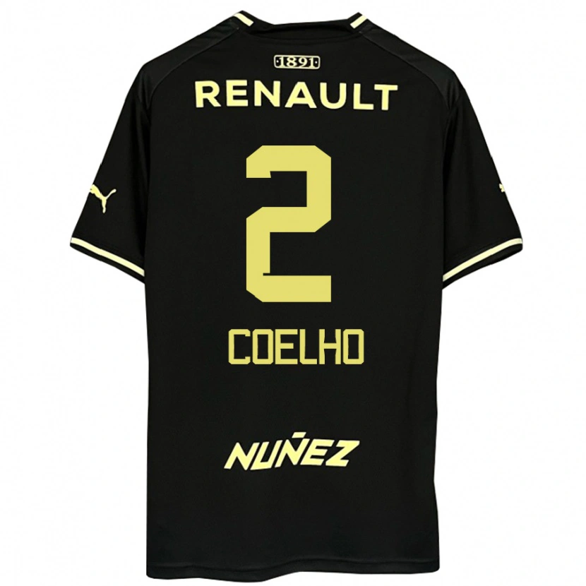 Danxen Hombre Camiseta Léo Coelho #2 Amarillo Negro 2ª Equipación 2025/26 La Camisa