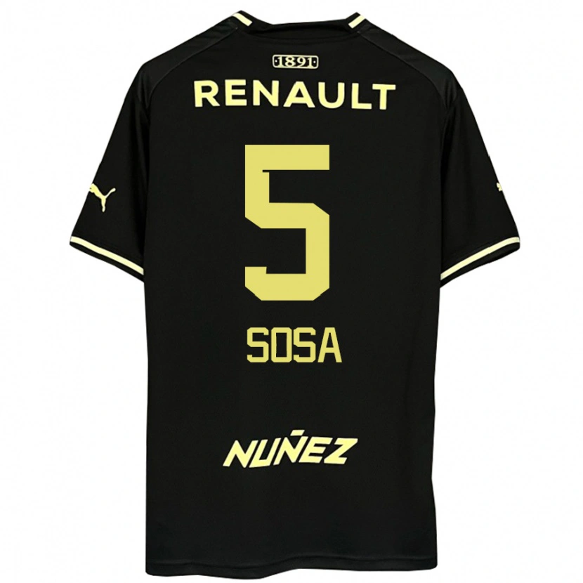 Danxen Hombre Camiseta Ignacio Sosa #5 Amarillo Negro 2ª Equipación 2025/26 La Camisa