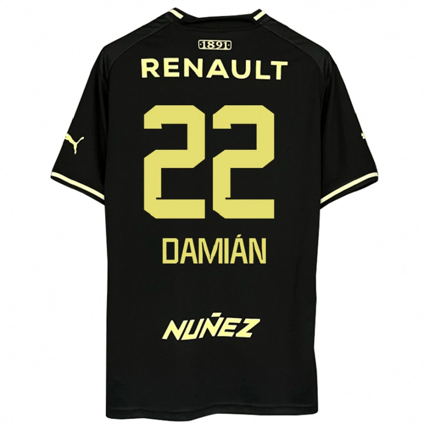 Danxen Hombre Camiseta Damián Suárez #22 Amarillo Negro 2ª Equipación 2025/26 La Camisa