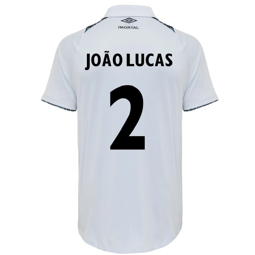 Danxen Hombre Camiseta João Lucas #2 Blanco Azul 2ª Equipación 2025/26 La Camisa