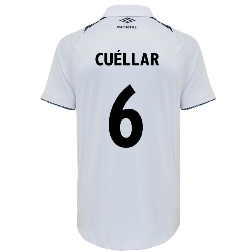 Danxen Hombre Camiseta Gustavo Cuéllar #6 Blanco Azul 2ª Equipación 2025/26 La Camisa