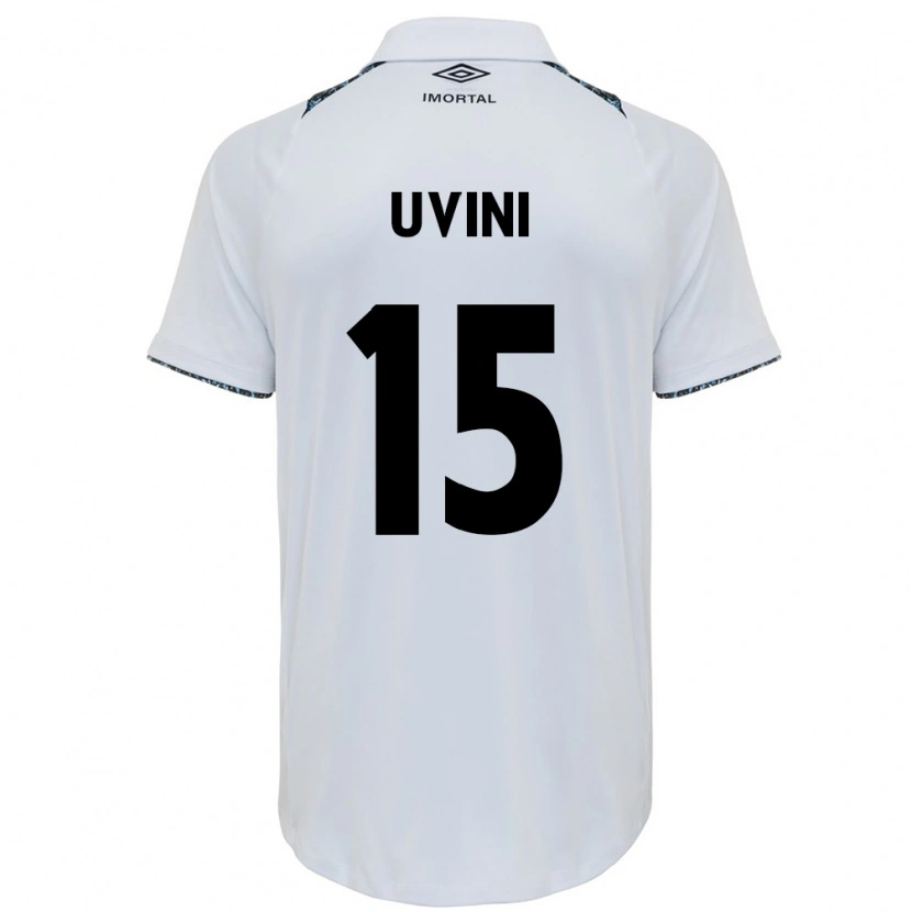 Danxen Hombre Camiseta Bruno Uvini #15 Blanco Azul 2ª Equipación 2025/26 La Camisa