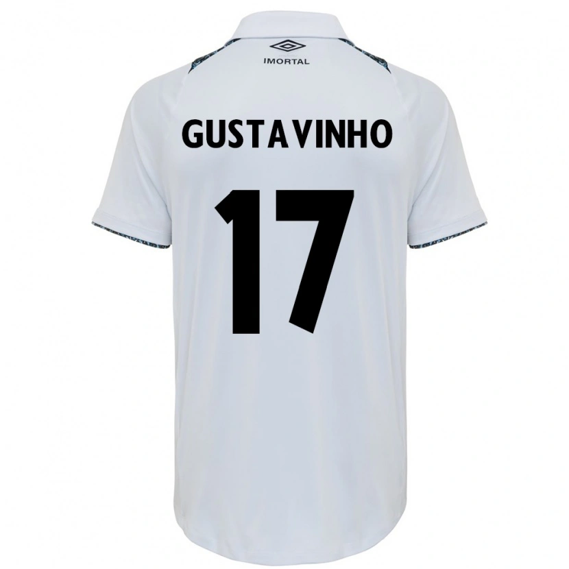 Danxen Hombre Camiseta Gustavinho #17 Blanco Azul 2ª Equipación 2025/26 La Camisa