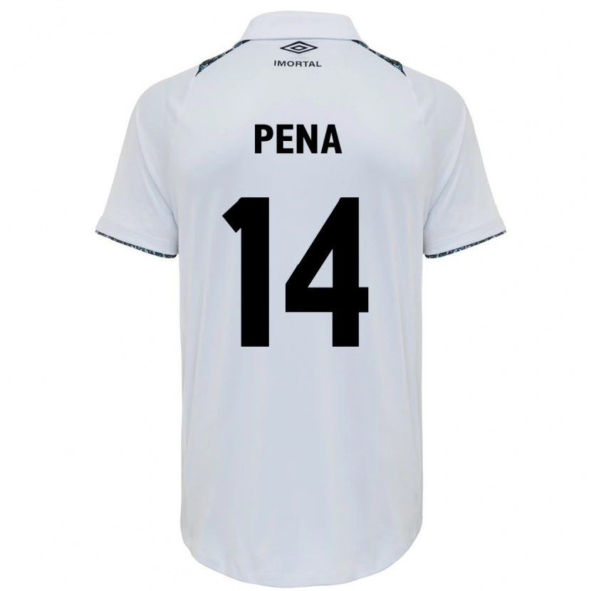 Danxen Hombre Camiseta Jessica Peña #14 Blanco Azul 2ª Equipación 2025/26 La Camisa