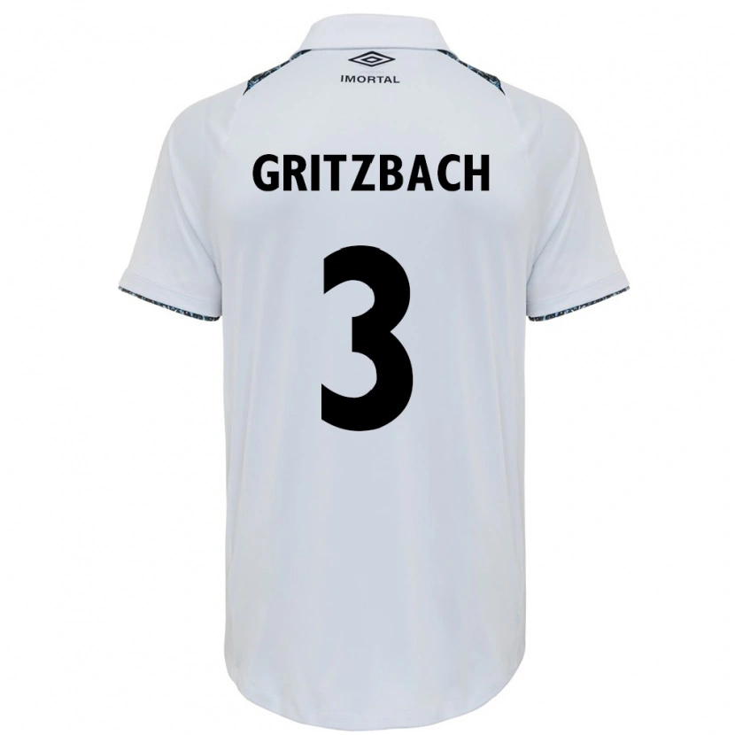 Danxen Hombre Camiseta Fernanda Gritzbach #3 Blanco Azul 2ª Equipación 2025/26 La Camisa
